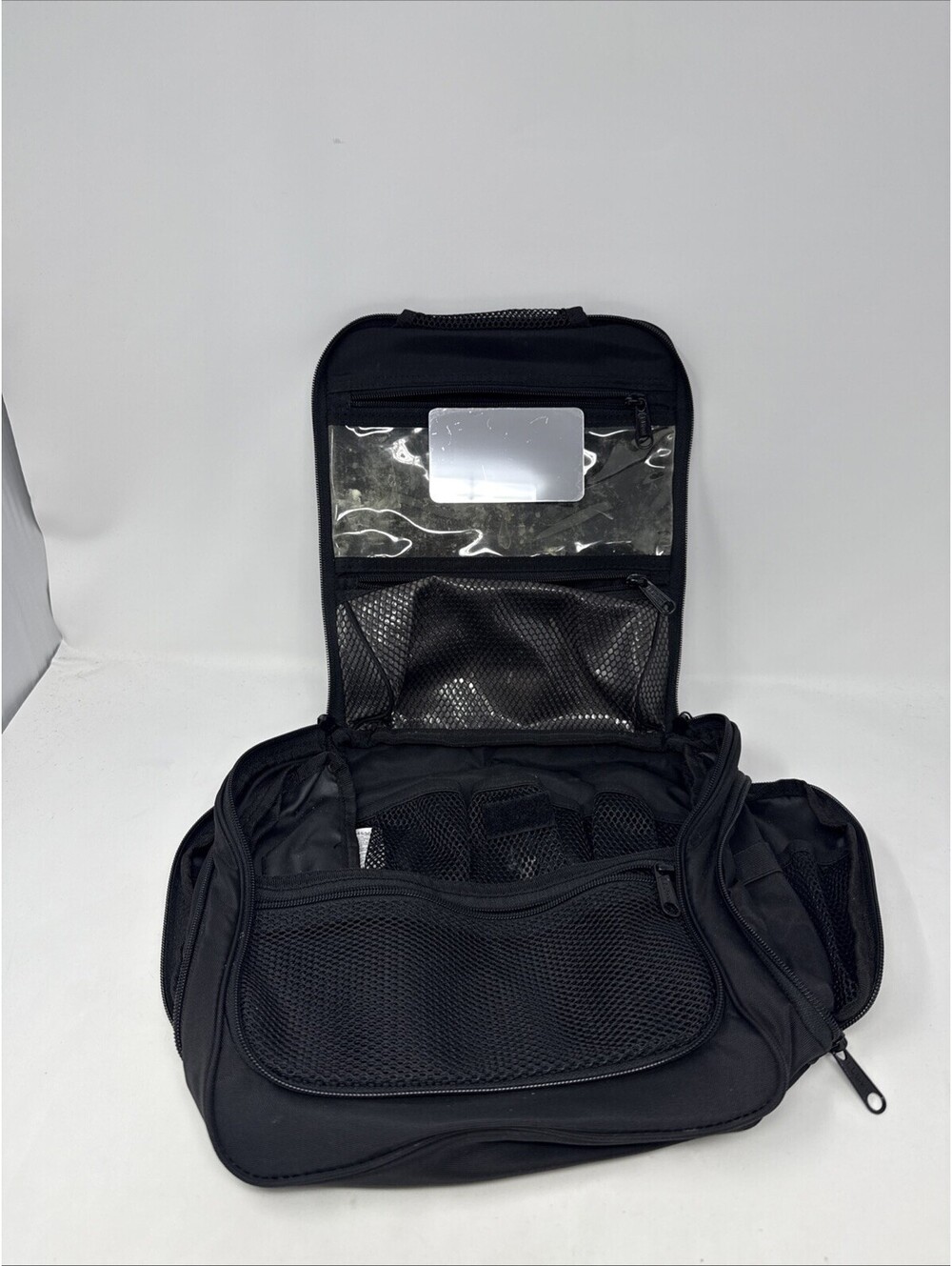 L.L. Bean Black Hanging Travel Toiletry Bag Organizer, Nylon, MPN 245361